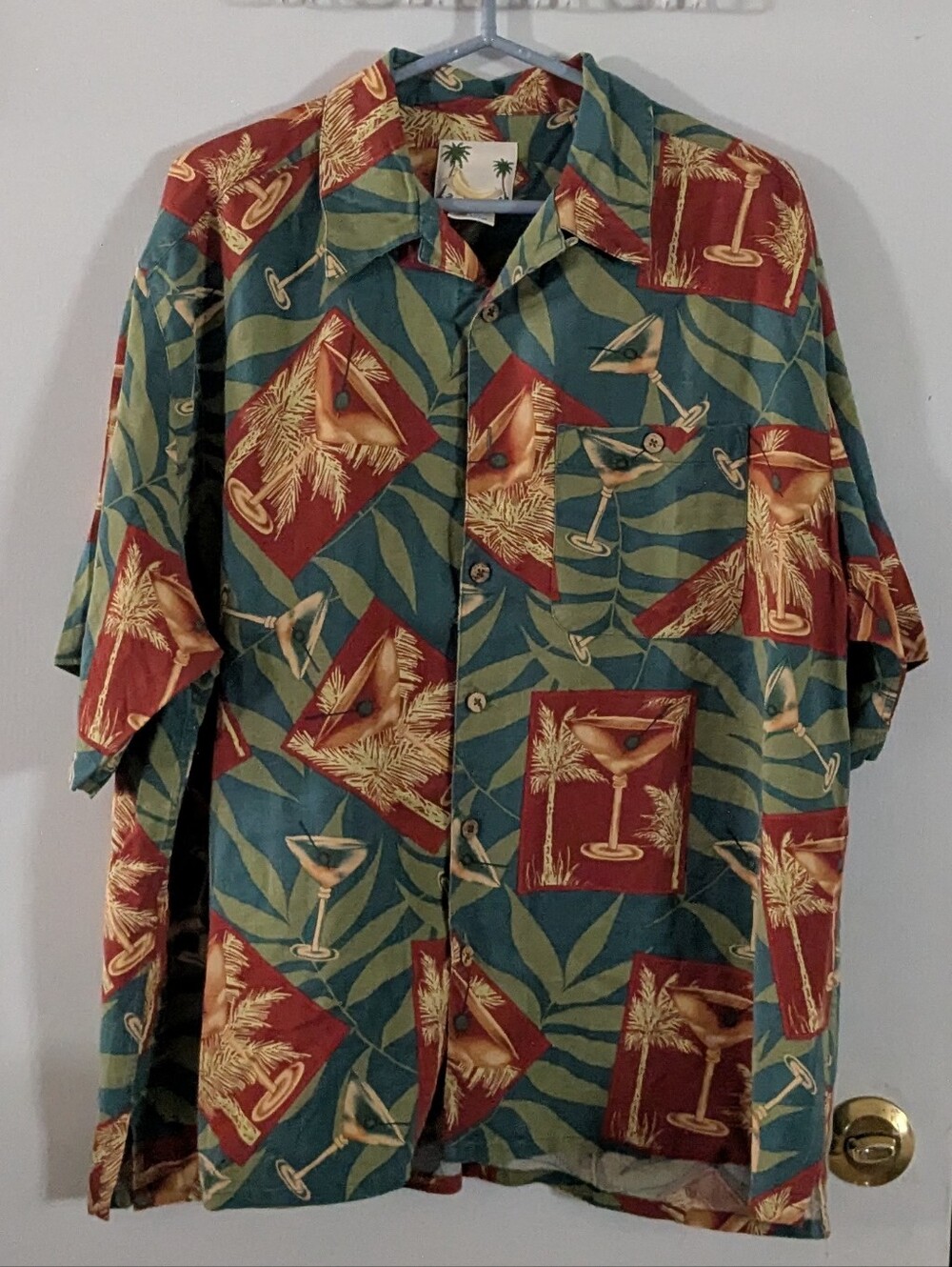 Banana Cabana Men's Silk Shirt 2X